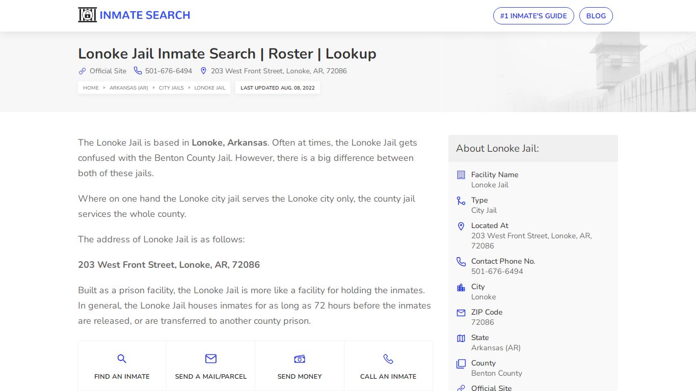 Lonoke Jail Inmate Search | Roster | Lookup