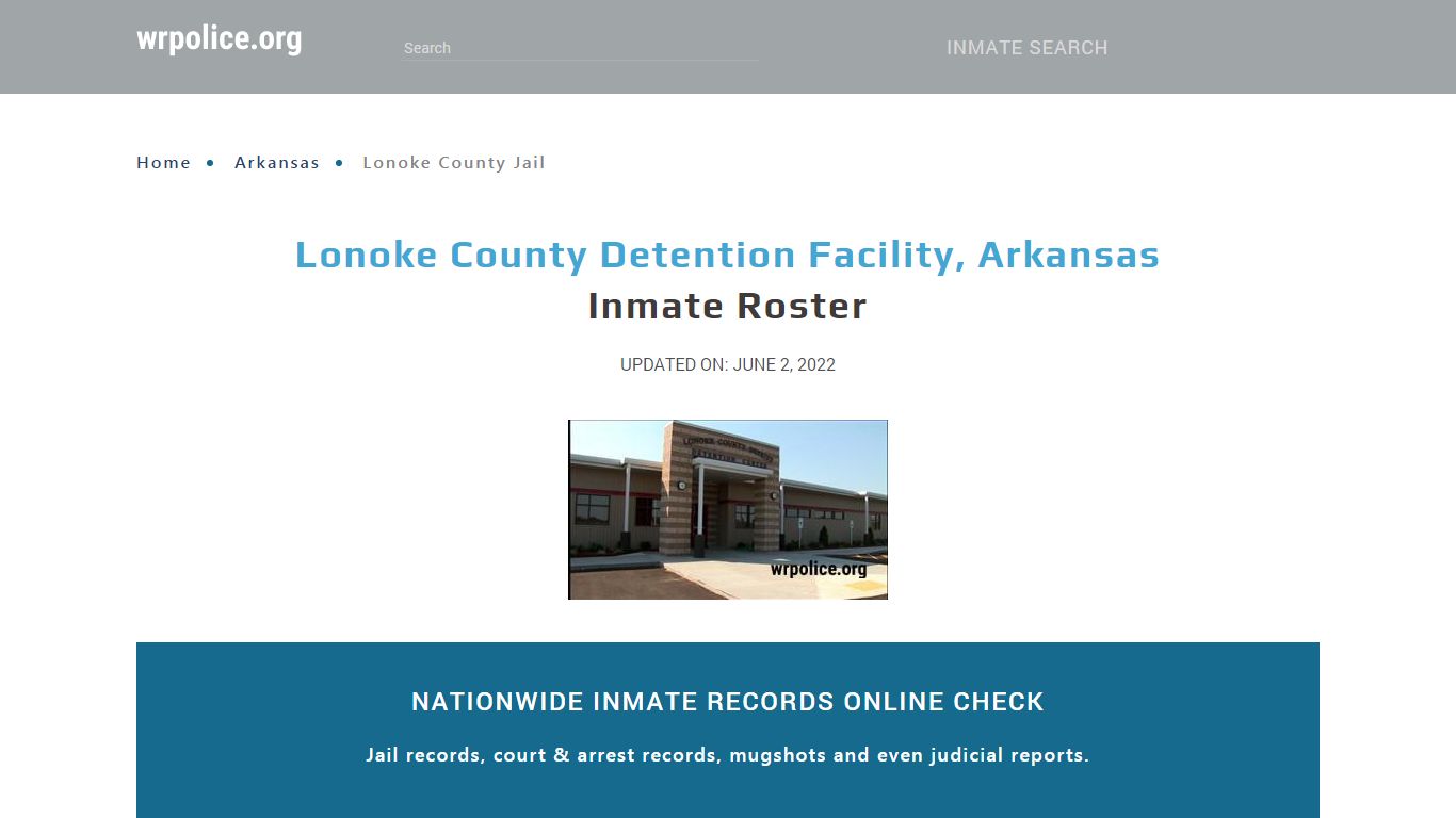Lonoke County Detention Facility, Arkansas Inmate Roster